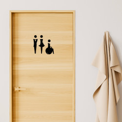 Picto Plexi noir toilettes