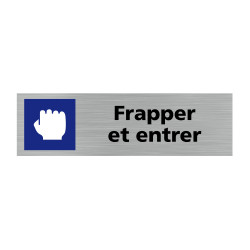 Plaque de porte rectangulaire frapper et entrer