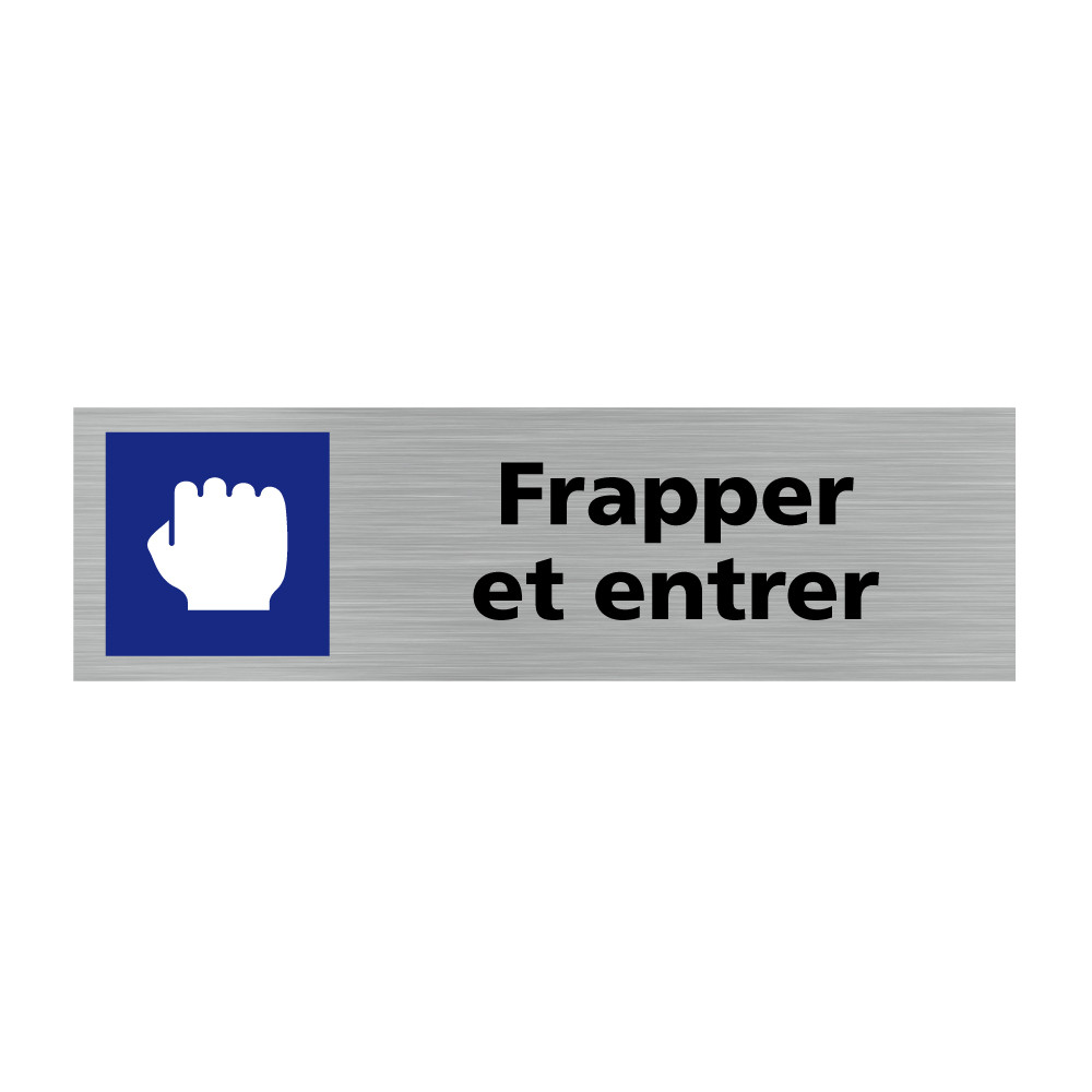 Plaque de porte rectangulaire frapper et entrer