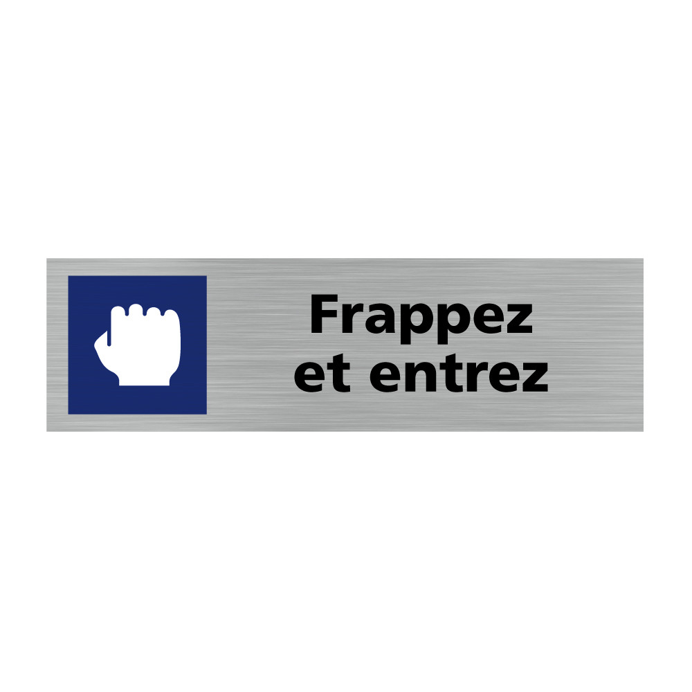 Plaque de porte rectangulaire frappez et entrez