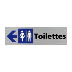 Plaque de porte rectangulaire toilettes flèche vers la gauche