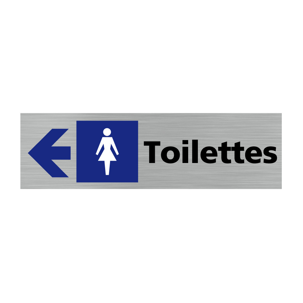 Plaque de porte rectangulaire toilettes femmes flèche vers la gauche