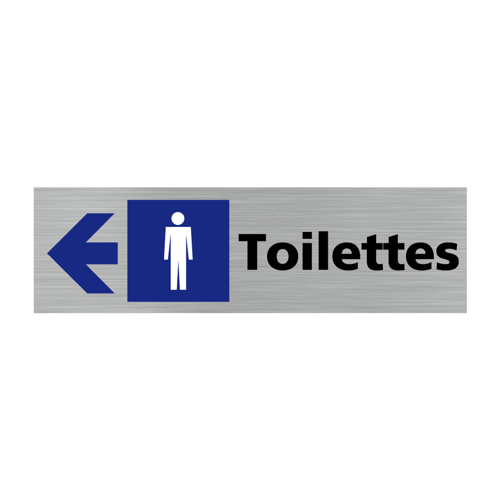 Plaque de porte rectangulaire toilettes hommes flèche vers la gauche Plaque de porte rectangulaire toilettes hommes flèche vers la gauche