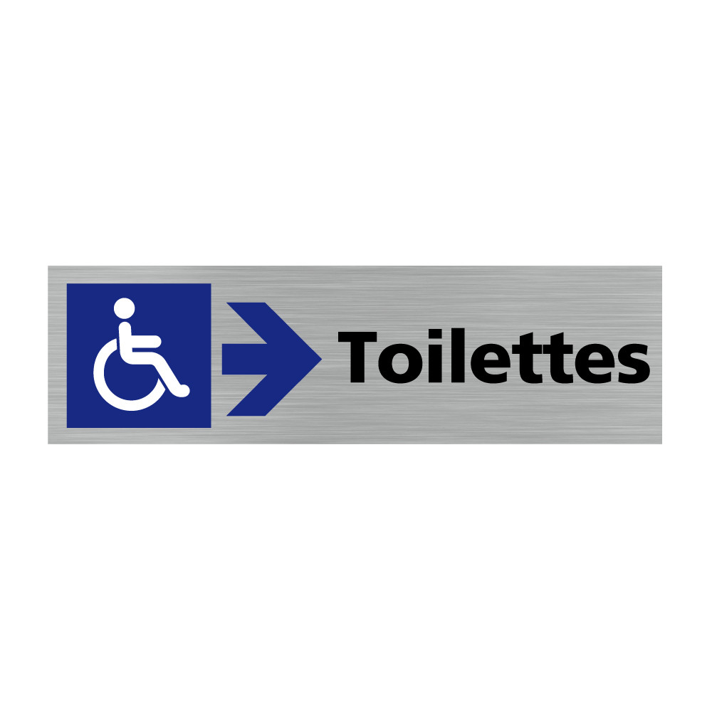 Plaque de porte rectangulaire toilettes handicapés flèche vers la droite Plaque de porte rectangulaire toilettes handicapés flèche vers la droite