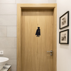 Picto Plexi noir toilettes super-heros