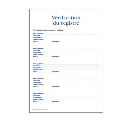 Registre des accidents de travail, vérification du registre