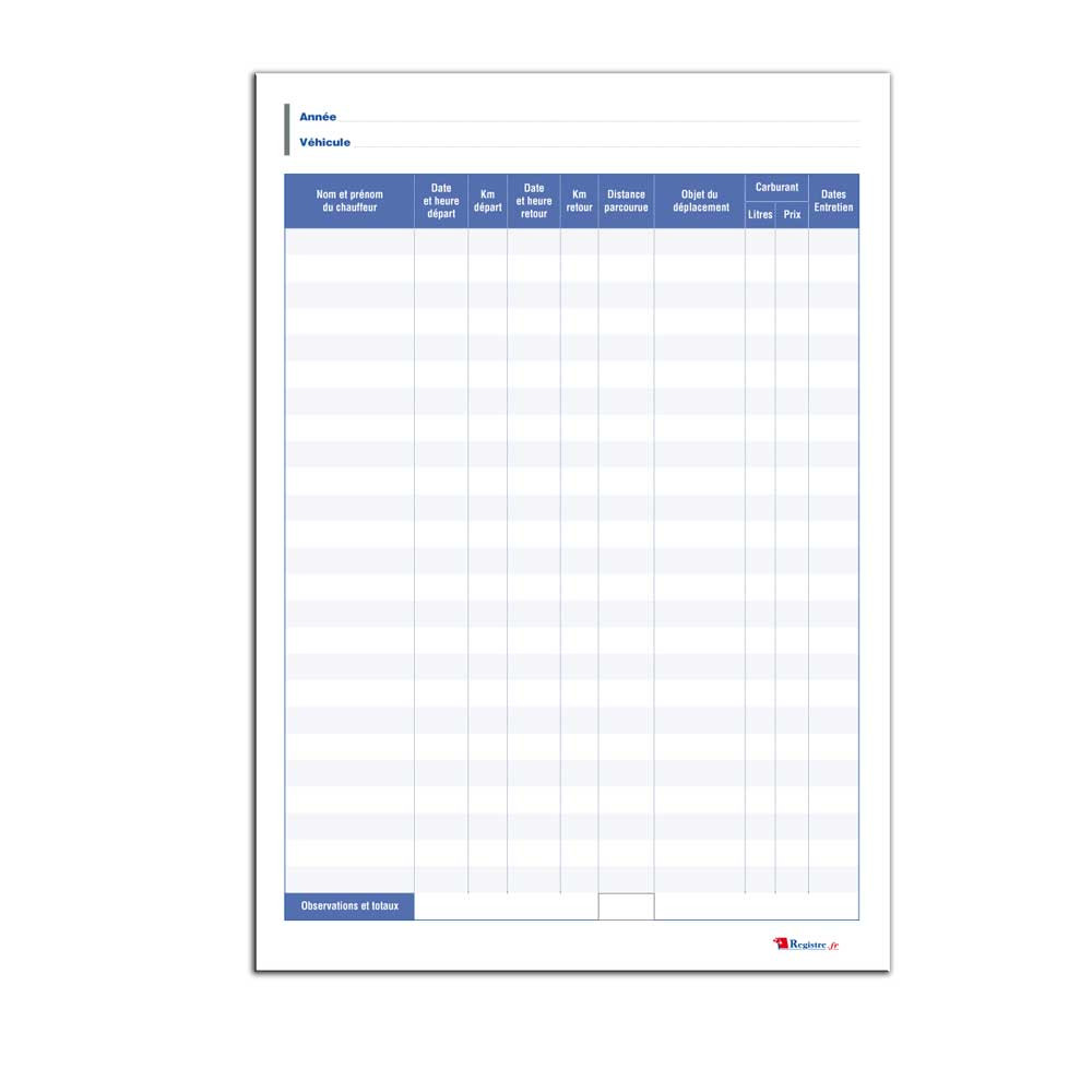 de bord pour suivi de déplacement des véhicules de société