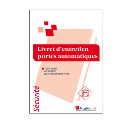 livret d'entretien des portes automatiques