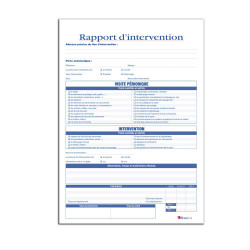 livret d'entretien des portes automatiques, rapport d'intervention