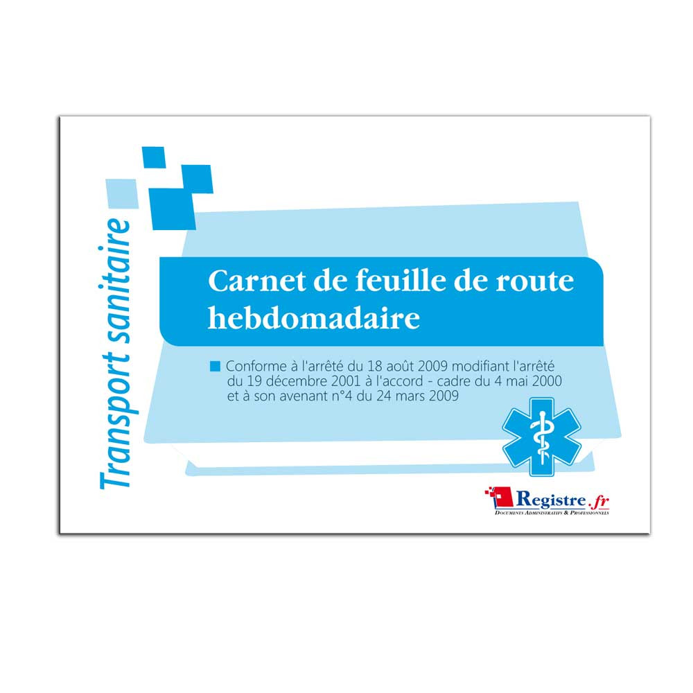 carnet de feuille de route pour transport sanitaire