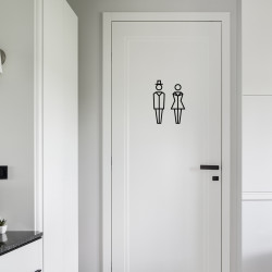 Pictogramme noir porte toilettes