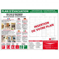 PANNEAU PLAN D'EVACUATION HOTEL - IMMEUBLE (A0368)