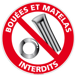 Panneau BOUEES ET MATELAS INTERDITS (D0958)