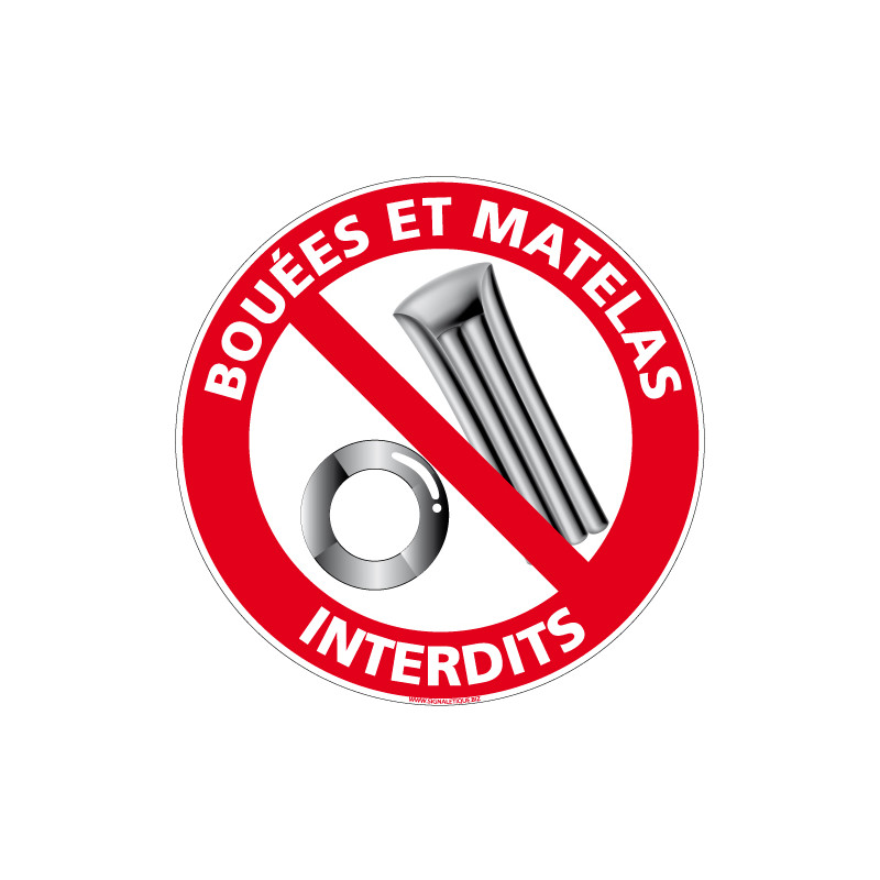 Panneau BOUEES ET MATELAS INTERDITS (D0958)