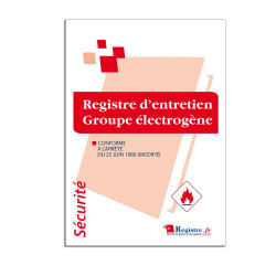 Registre d'entretien Groupe Électrogène