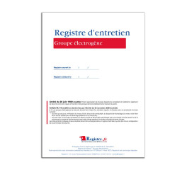 Registre d'entretien Groupe Électrogène, article de loi