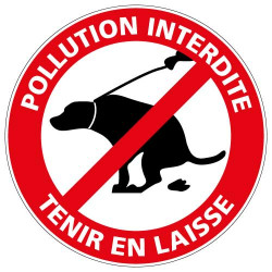 Panneau POLLUTION INTERDITE, TENIR EN LAISSE (D0976)