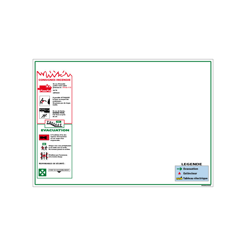 Panneau PLAN D'EVACUATION (A0373)