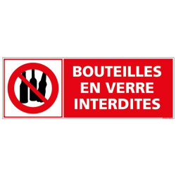 Panneau Bouteilles en verres interdites (D0988)