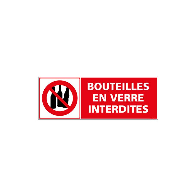 Panneau Bouteilles en verres interdites (D0988)