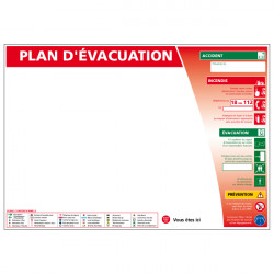 PANNEAU CONSIGNE DE SECURITE - PLAN D'EVACUATION (A0374)