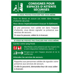 Panneau CONSIGNES POUR ESPACES D'ATTENTE SECURISES (A0376)