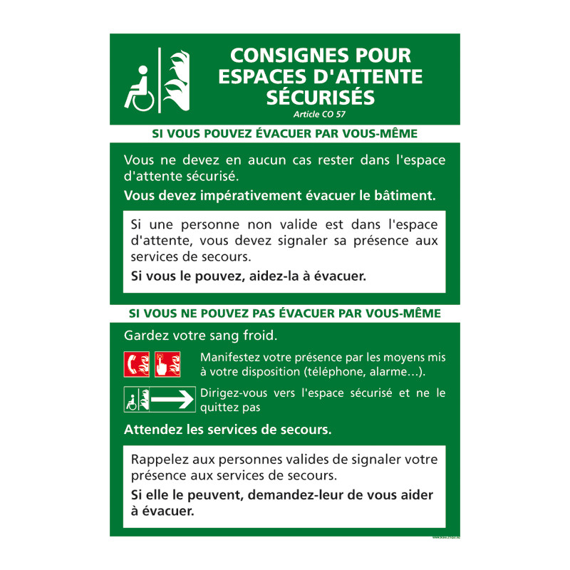 Panneau CONSIGNES POUR ESPACES D'ATTENTE SECURISES (A0376)