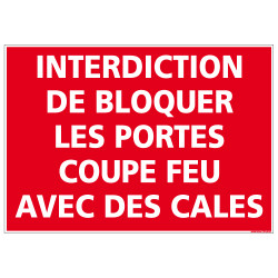 Panneau Interdiction de bloquer les portes coupe feu (D1023)