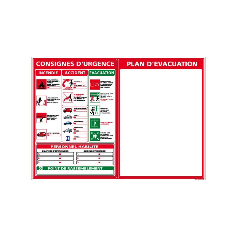 PANNEAU PLAN D'EVACUATION (A0400)