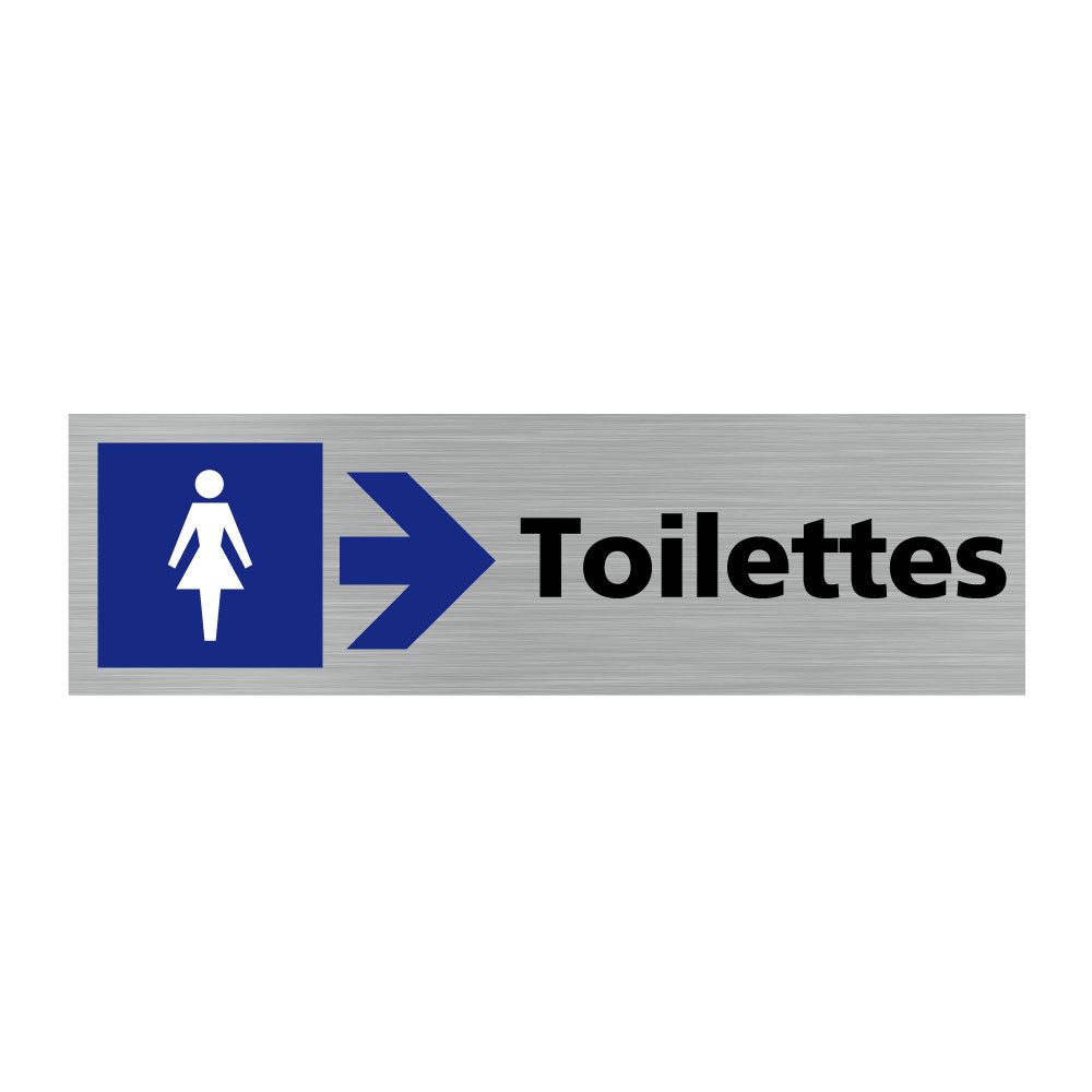 Plaque de porte rectangulaire toilettes femme flèche droite Plaque de porte rectangulaire toilettes femme flèche droite