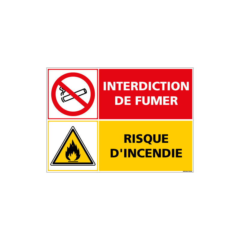 PANNEAU INTERDICTION DE FUMER - RISQUE D'INCENDIE (D1086)