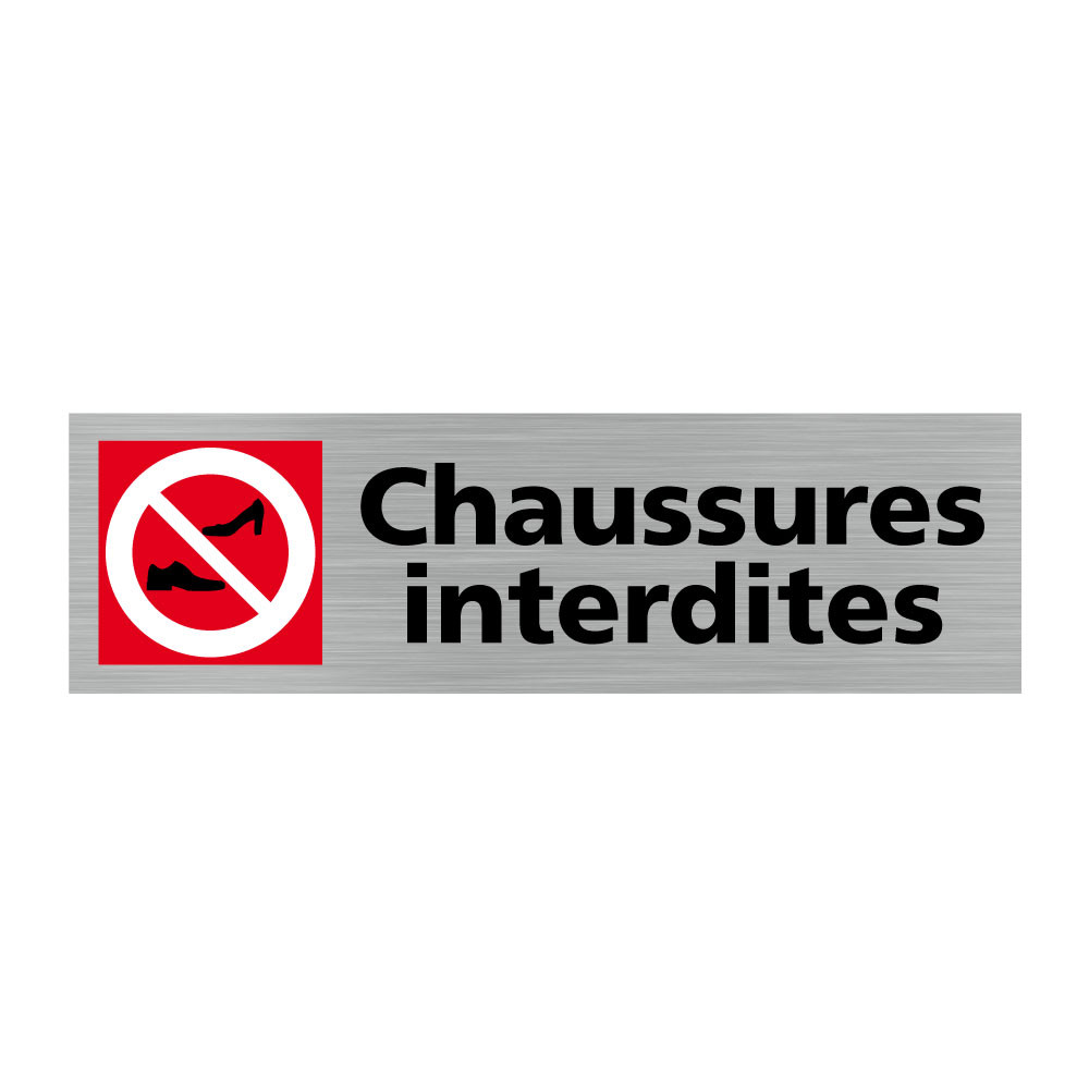 Plaque de porte rectangulaire chaussures interdites Plaque de porte rectangulaire chaussures interdites