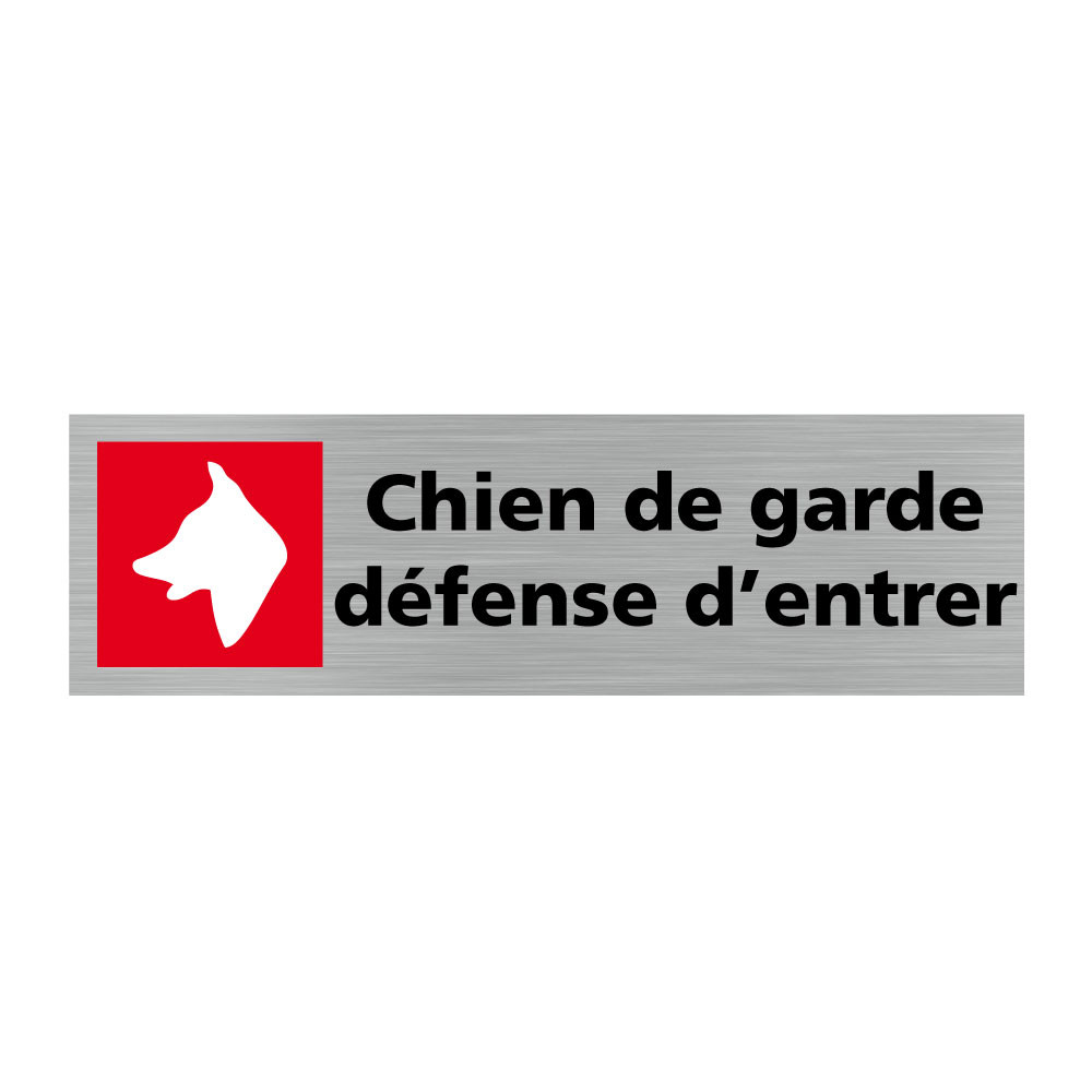 Plaque de porte Attention au chien Alu brossé - Sticker ou plaque alu  adhésive