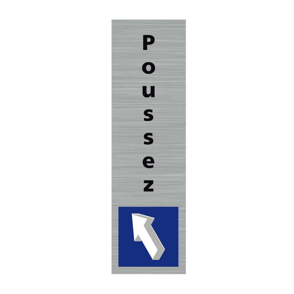 Plaque de porte rectangulaire poussez