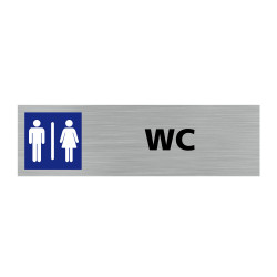 Plaque de porte rectangulaire WC mixtes