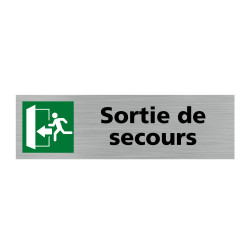 Plaque de porte rectangulaire sortie de secours gauche