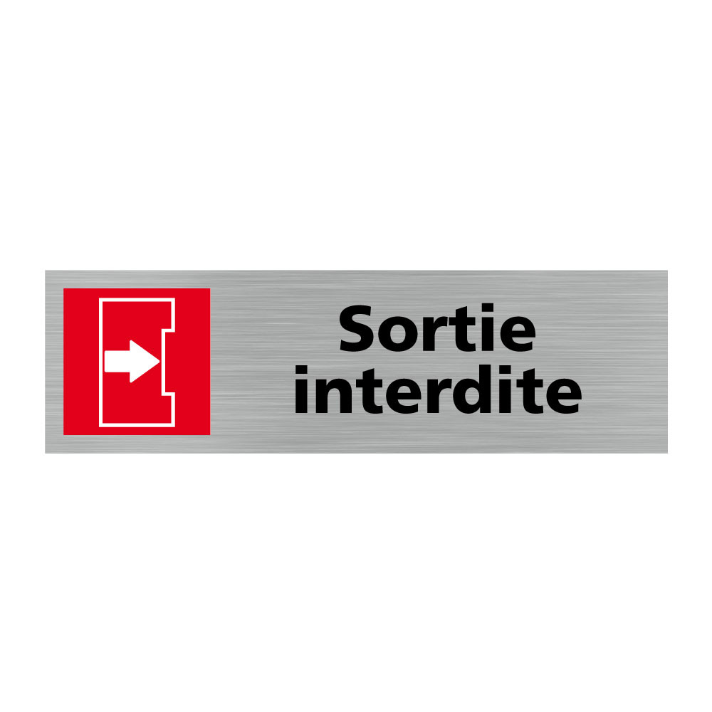 Plaque de porte rectangulaire sortie interdite Plaque de porte rectangulaire sortie interdite