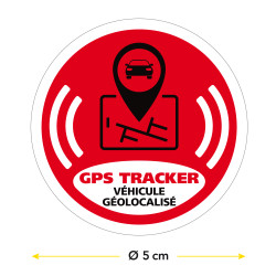 adhésif véhicule équipé d'un GPS tracker diamètre 5 cm