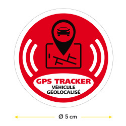 adhésif véhicule équipé d'un GPS tracker diamètre 5 cm