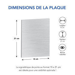 Plaque aluminium brossé rampe d'accès sonnez ici