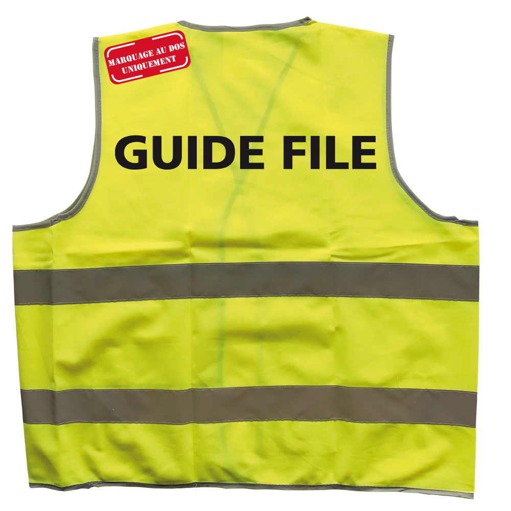 gilet de signalisation guide file marquage au dos