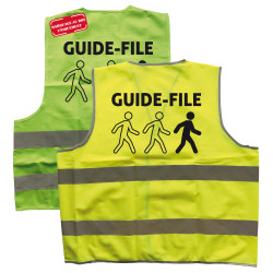 Gilet de signalisation Guide-file vert ou jaune marquage au dos