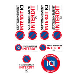 Autocollants dissuasifs de stationnement gênant.  Panneau interdiction de  stationner, Panneau routier, Autocollant