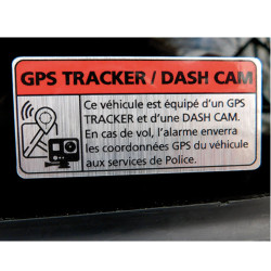 Adhésif en alu brossé de sécurité sur vitre de voiture GPS TRACKER