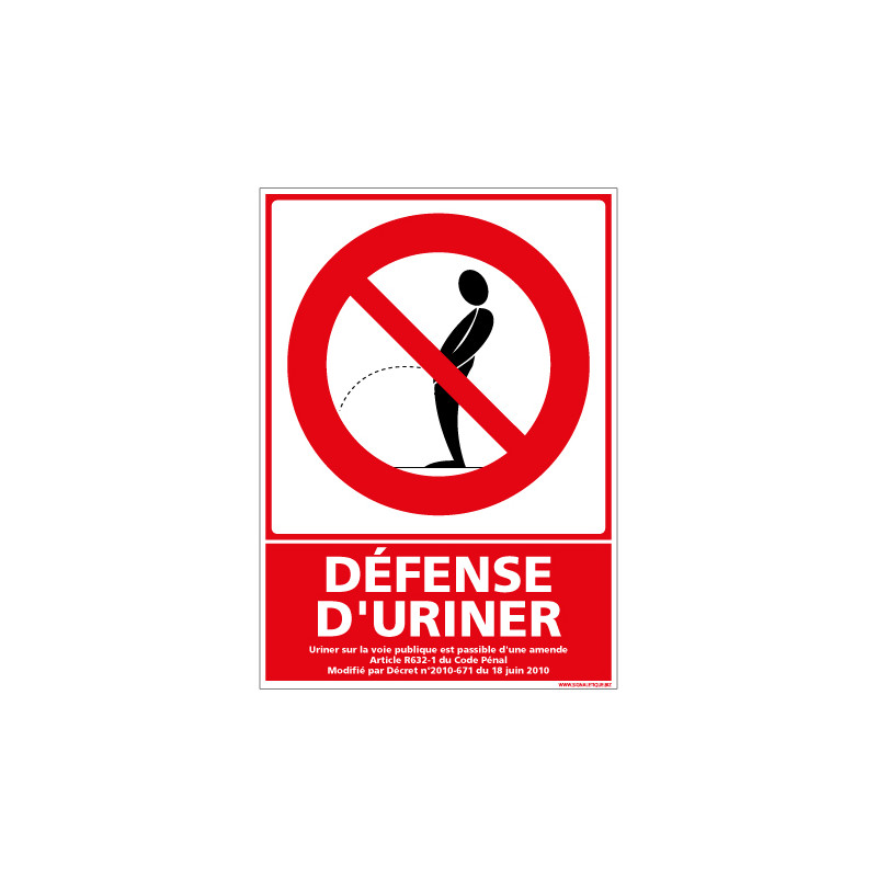 PANNEAU DEFENSE D'URINER (D1134)