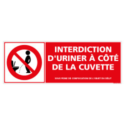 PANNEAU INTERDICTION D'URINER A COTE DE LA CUVETTE (D1138)