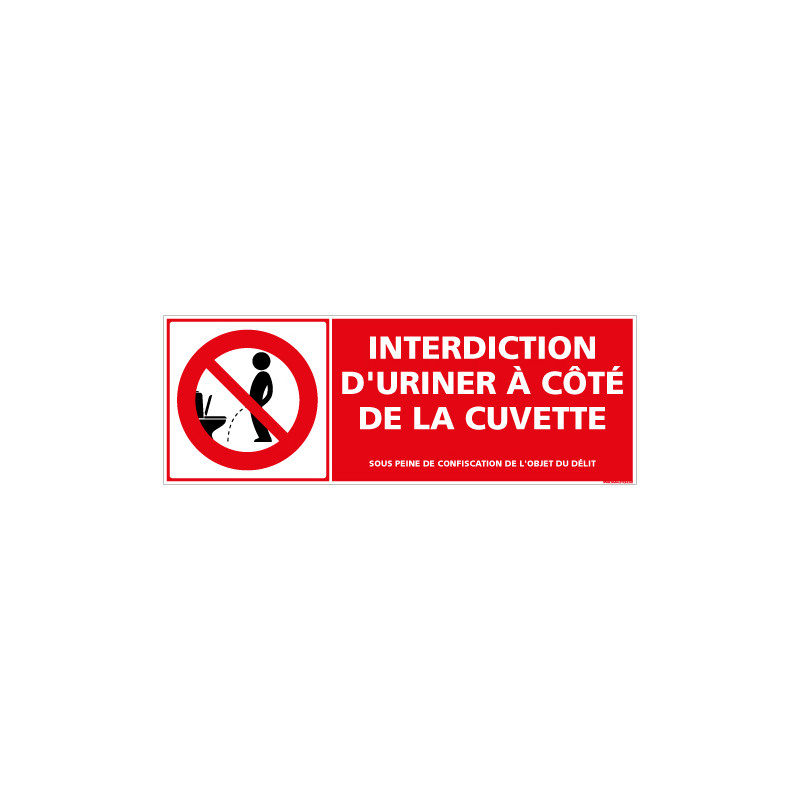PANNEAU INTERDICTION D'URINER A COTE DE LA CUVETTE (D1138)