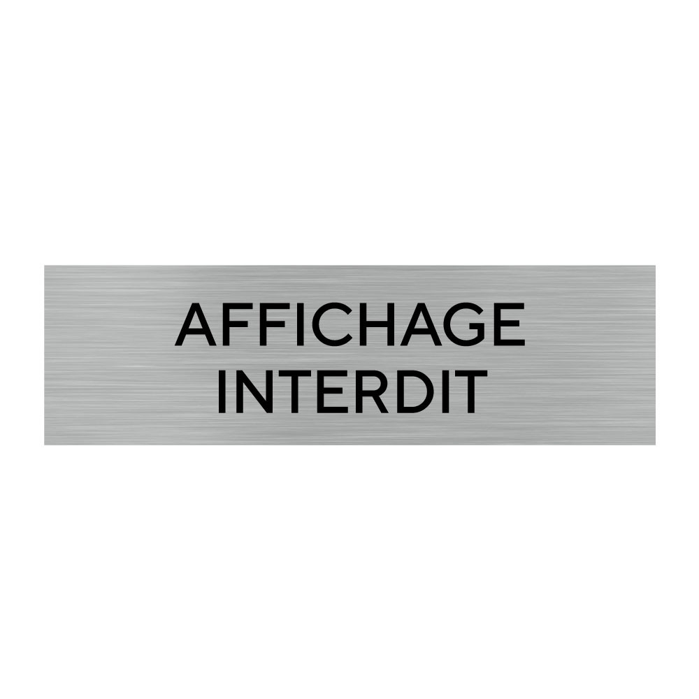 Plaque de porte rectangulaire affichage interdit