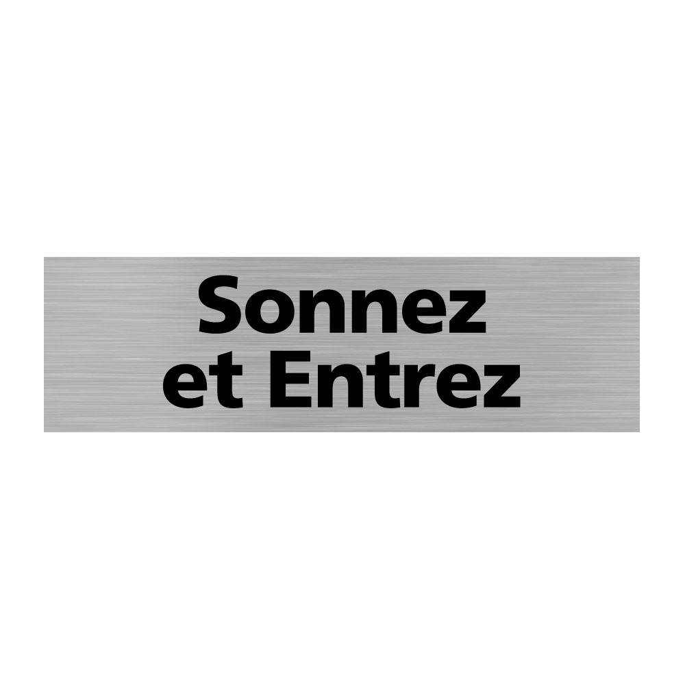 Plaque de porte rectangulaire sonnez et entrez