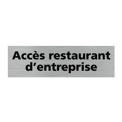 Plaque de porte rectangulaire accès restaurant d'entreprise